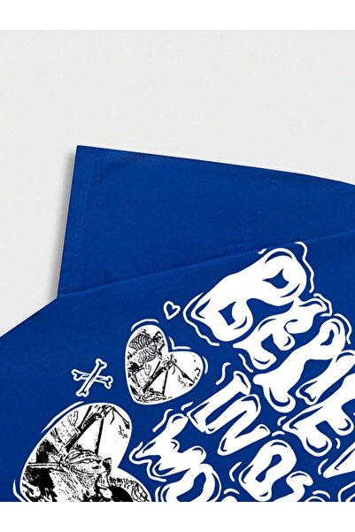 Mad&Calf Унісекс Believe з принтом, велосипедна комір, оверсайз футболка