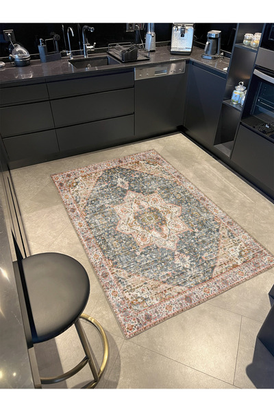 Rugs Modern Halı Πορτοκαλί-κίτρινο παραδοσιακό υφαντό χαλί με φλοράλ μοτίβο m...