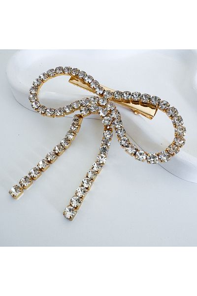 CHARMLUCKY Large Size Bow Collar with Stone Detail - Buckle