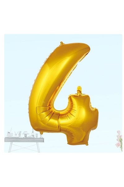 Deniz Party Store MEDIUM SIZE 76-80 Cm ( 4 ) FOUR FIGURES FOIL BALLON GOLD