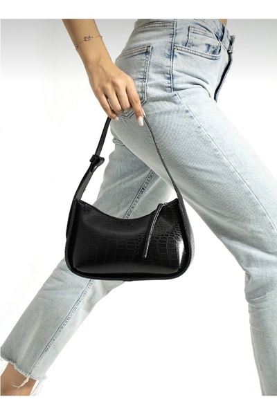 Mybag Μπαγκέτα με σχέδιο κροκόδειλου - Τσάντα χειρός και ώμου