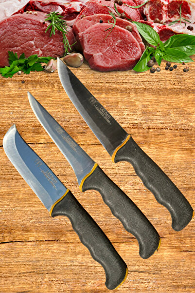 Comprox Özel 3mm Kalınlık 3'lü Mutfak Bıçağı Seti,Çeyiz Bıçak Seti