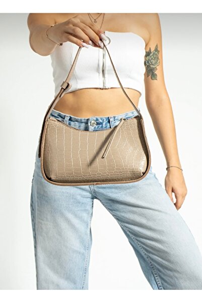 Mybag حقيبة يد وكتف منقوشة بنقشة كروكو