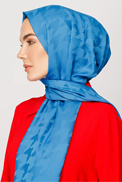 LOSYANA Crow's Feet Patterned Silky Jacquard Shawl, Light, Non-Slip, High Quality, Combinable, Women's Hijab, Shawl