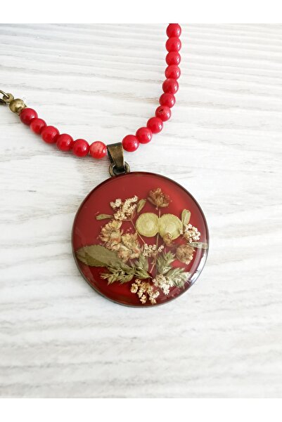 Halley Concept Real Flower Patterned Special Design Epoxy Women's Necklace