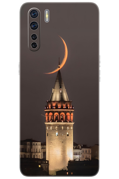OPPO A91 / Reno 3 Uyumlu Kılıf Desen Baskılı Silikon Galata Kulesi STK:673 CP...