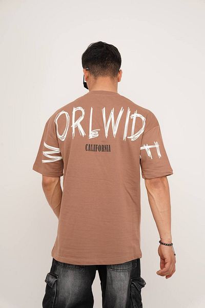 Est Estola Ανδρικό Oversize California 100% βαμβακερό ύφασμα με χοντρή υφή Crew Neck
