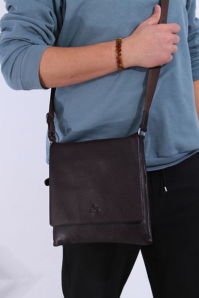Aka Deri 311 genuine leather messenger bag shoulder bag BROWN