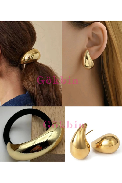 Gökbin Дамска извита еластична щипка за коса, златна и сребърна щипка за коса...