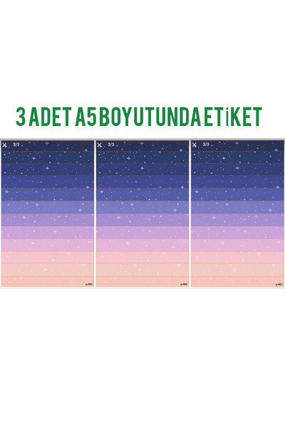 TRENDİN YOLU 3 أوراق مجلة شريطية أرجوانية - فوق نجمة السماء