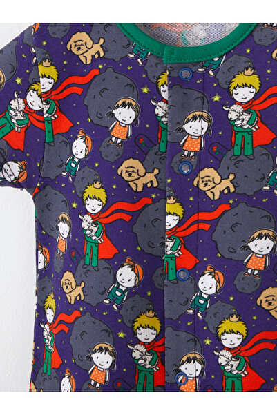 Maya And Luca Little Prince Print Short Sleeve Romper