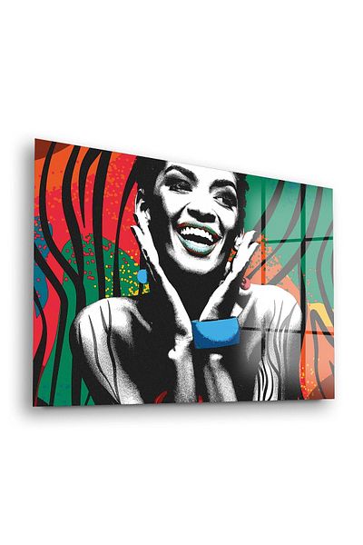 Decovetro Noua pictură din sticlă Pop Art Femeie Africană 30x40 Cm