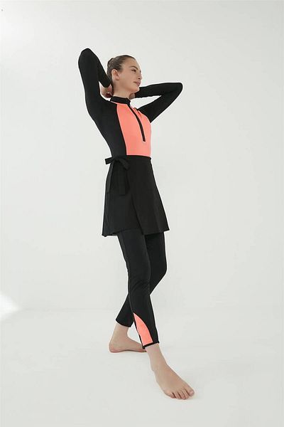 Monolou Deep Diver Full Covered Women's Hijab Swimsuit Suit Pink