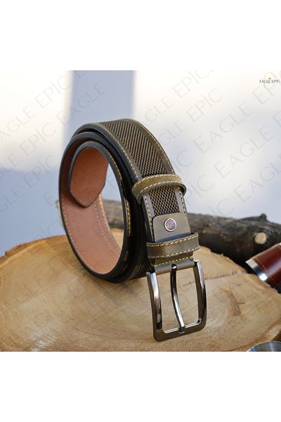Eagle Epic 100% Genuine Leather Patterned Sports Jeans Men's Belt