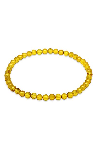 Tesbihane Globe Cut Yellow Natural Drop Amber Men's Bracelet
