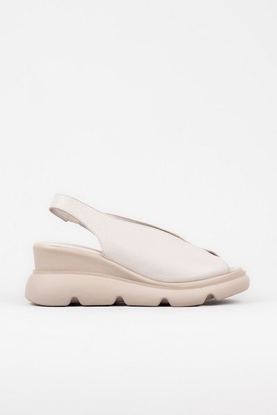 Adım Adım Women's Genuine Leather Wedge Heeled Gray Sandals