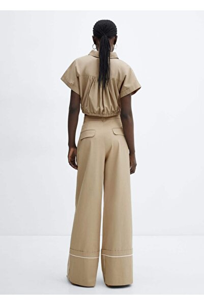 MANGO Woman Pilili koton pantolon