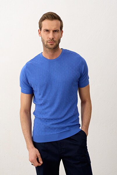 Danger Ανδρικό μοτίβο Crew Neck Slim-fit Mold Thin T-shirt Saks