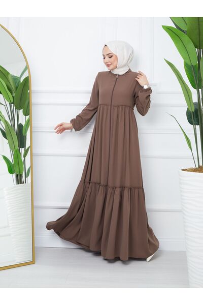 KMKkombin تنورة نسائية مطاطية بأكمام وخصر برباط من KMKOMBIN