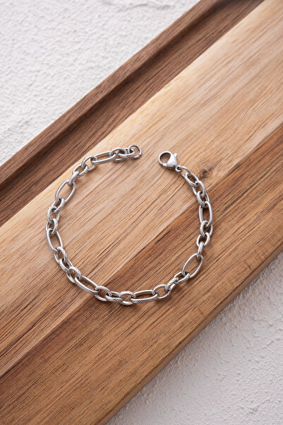 ByFlorya Jewelry خلخال 5 مم 22 سم 4 سم للاستخدام اليومي - حلقة بيضاوية من الفولاذ وكابل ذو ملمس مكتنز