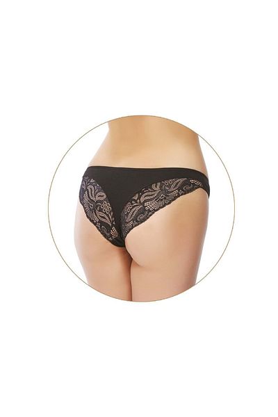 Belinay 0194 Lace Detailed Women's Slip Pants Black L