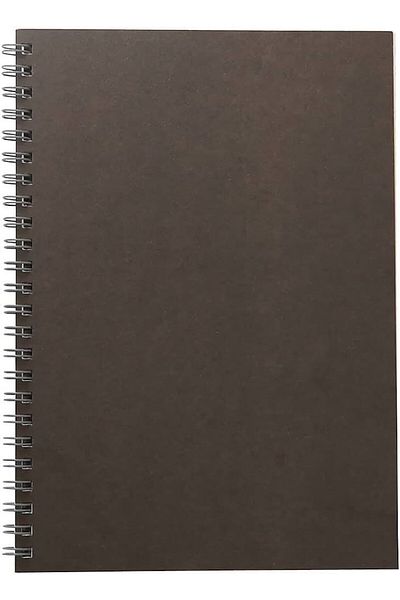 Muji دفتر ملاحظات مخطط من الورق الخشبي ذو الجودة الاحترافية مقاس A5 48 ورقة بغطاء بني