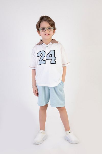 Harika KIDS Boy's Collared Gabardine Shorts 2 Piece Set