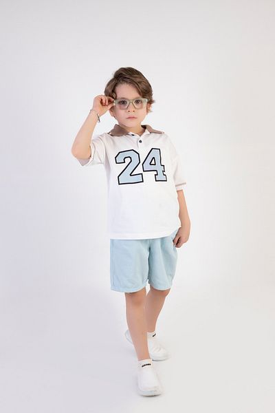 Harika KIDS Boy's Collared Gabardine Shorts 2 Piece Set