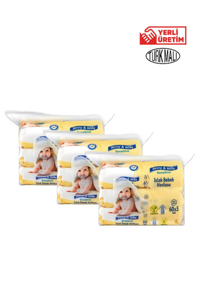 Jenny & Willy BEBEK ISLAK HAVLUSU (60*3) *3 LÜ PAKET 540 YAPRAK JENNY &WİLLY