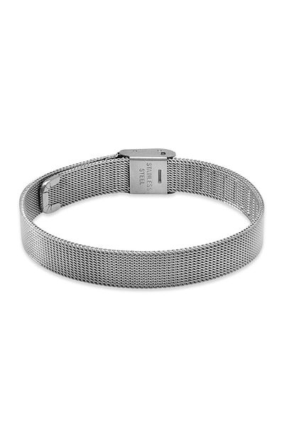 Tesbihane Crescent Star Themed Steel Mesh Men's Bracelet