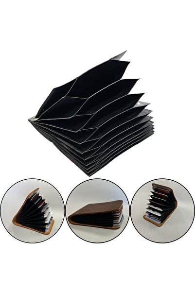 ipekbazaar Acordeon vertical portcard negru, potrivit pentru piele Hobby port...