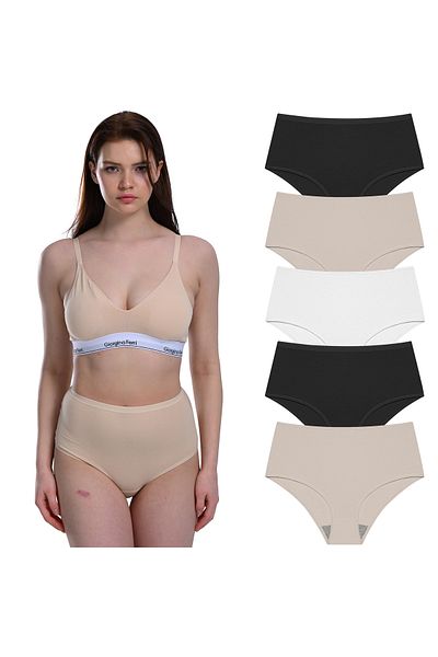 GIORGINA FERRI Lycra Box 5 Premium εσώρουχα ψηλόμεση κατάλληλα για καθημερινή χρήση Berry G-007 C