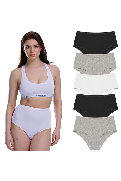 GIORGINA FERRI Lycra Box of 5 Premium High Waist Panties Suitable for Daily Use Berry G-007 A