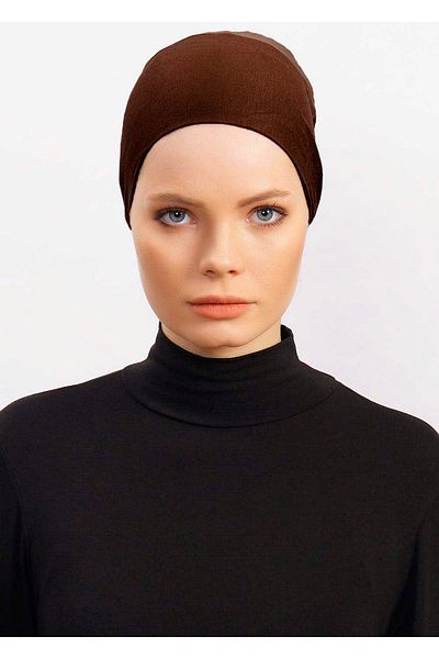 Ecardin Dark Brown Colored Clima Fit Bonnet - Breathable and Anti-Sweat - St 227