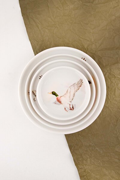 Bursa Porselen Dekor Waterfowl 4 size plate set