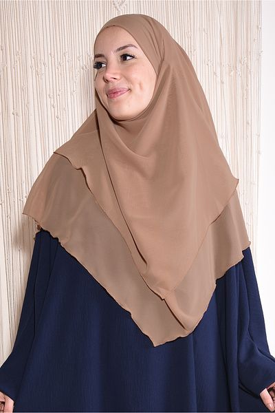 Ns nowascarf Sufle Khimar Hijab Medium Size Shawl Taba with Veil