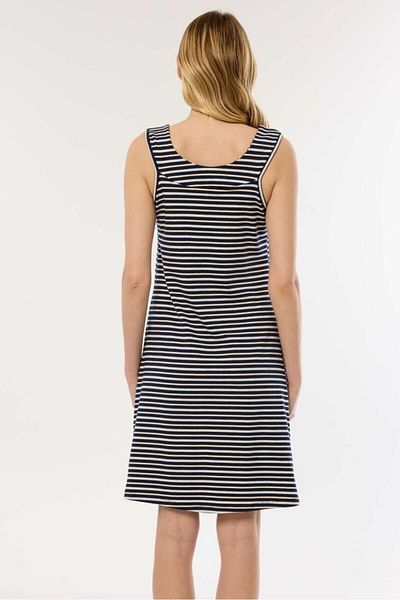 AYYILDIZ 59431 Navy Blue Striped Combed Cotton Dress