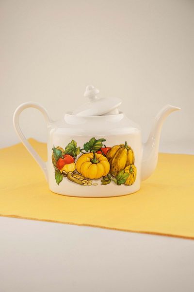 Bursa Porselen Dekor Yellow pumpkin porcelain tea pot