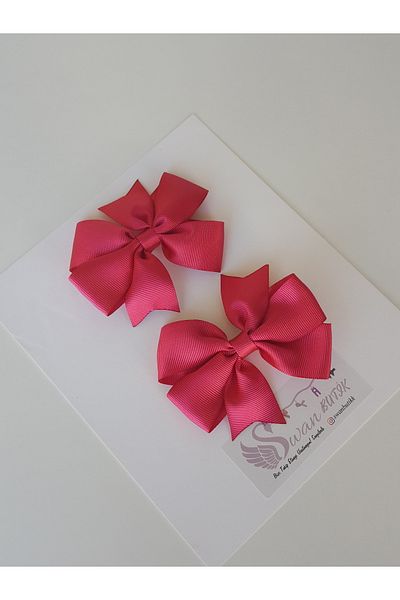 swan butik Set pentru fetiță Set de 2 catarame cu bandană Cataramă cu clește roz fierbinte