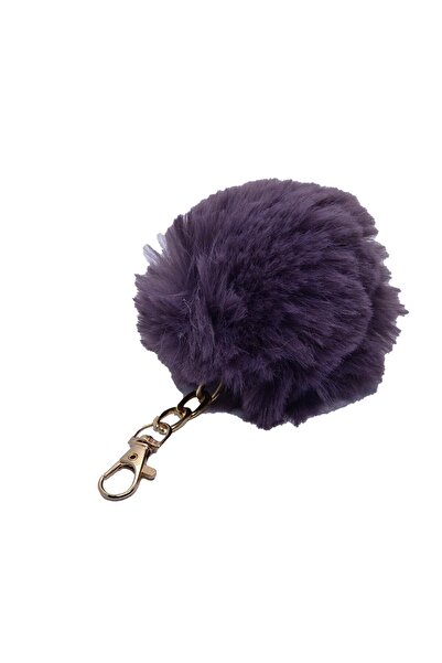 NOVELLA AKSESUAR Lila Renk Peluş Ponpon Anahtarlık 974