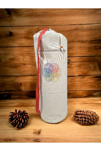 shules collection Flower of Life Κεντημένη τσάντα μεταφοράς χαλάκι - Pilates - Yoga - Αθλητικό χαλάκι - Τσάντα γυμναστικής - Τσάντα χαλάκι - κορδόνι