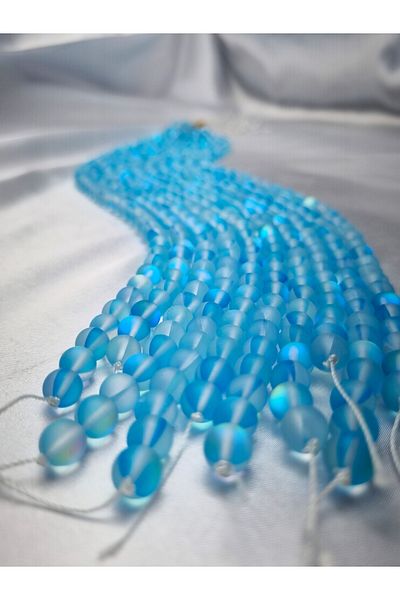 Yüksel Boncuk 8 mm Thermal Quartz (Blue) Stone Natural Stone String