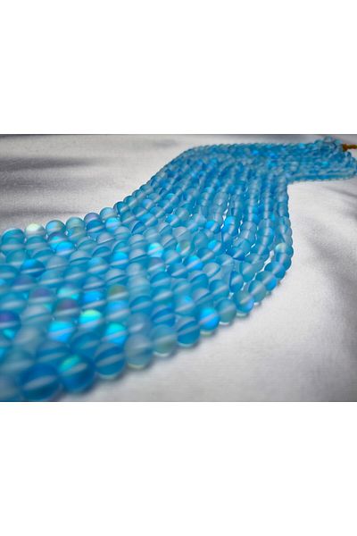 Yüksel Boncuk 8 mm Thermal Quartz (Blue) Stone Natural Stone String