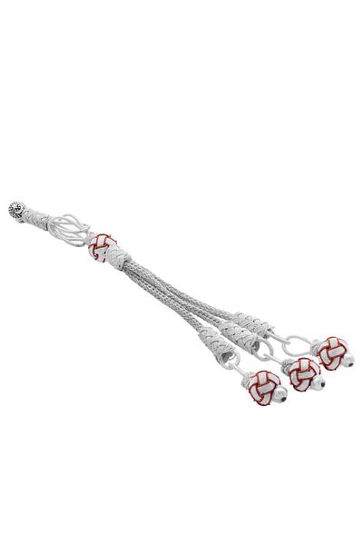 Tesbihane Red-White Color Copper Plated Triple Ball Kazaz Tassel