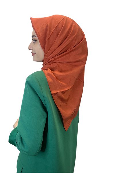 PİRAMİT Jacquard Monogram Scarf, Pyramid Monogram, Patterned Tile Scarf 01009