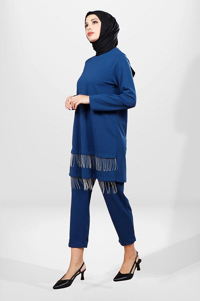 Beyza 4063 Σετ Ισλαμικών Ρούχων Indigo