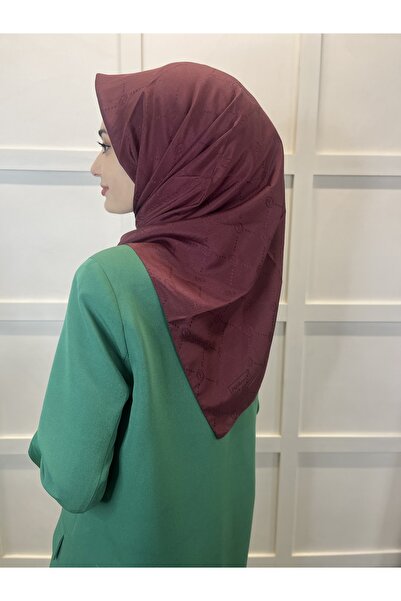 PİRAMİT Κασκόλ Jacquard Monogram, Μονόγραμμα Πυραμίδας, Κασκόλ με σχέδιο μπορντό 01009