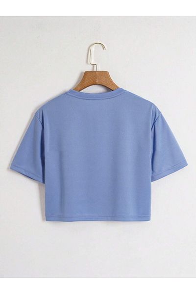 Revasser Tricou crop oversize din bumbac colorat Brooklyn - decolteu, imprimat personalizat