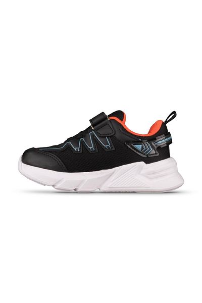 MP ONE Pantofi casual pentru copii Playease Fusion cu velcro negru-portocaliu