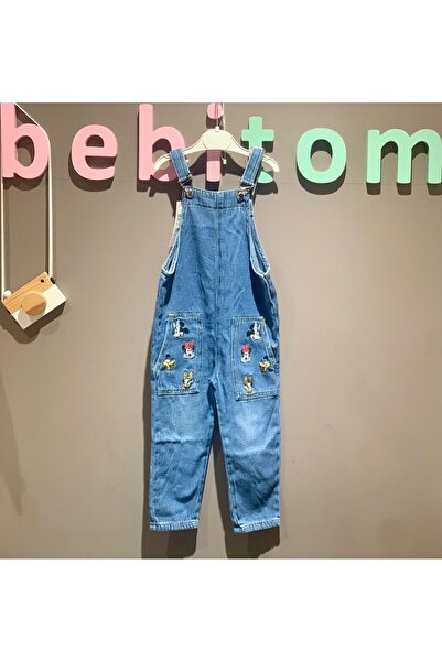 bebitomkids Unısex 1-5 Yaş Mıckey Mouse Cepli Salopet